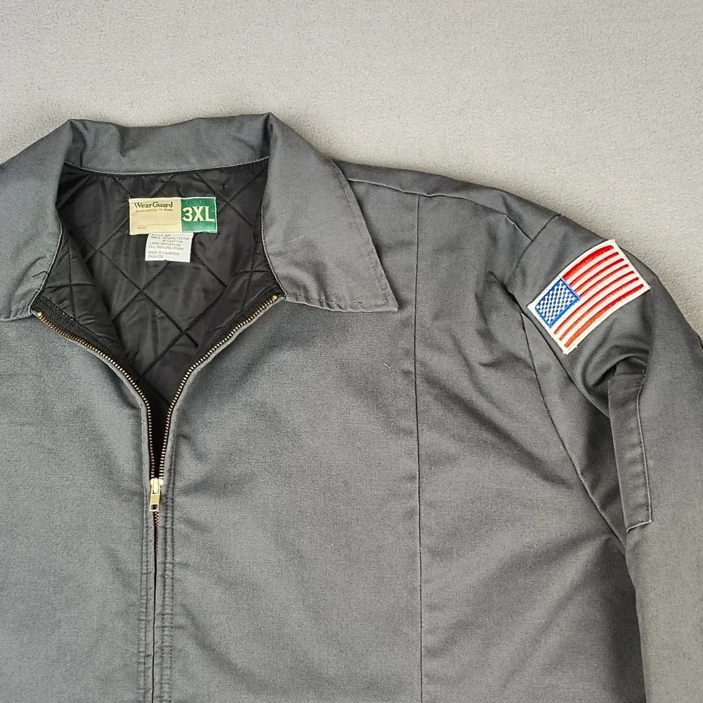Vintage Wear Guard Jacket Men *Fits* 4XL 5XL Gray Quilted Lining Insulated‎ Coat